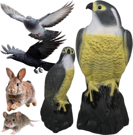 Espantapájaros halcón: maqueta realista para balcón, jardín y huertos