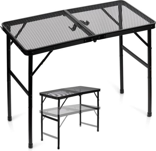 Mesa turística plegable Vilde 2en1 con altura regulable 80 × 40 cm negra