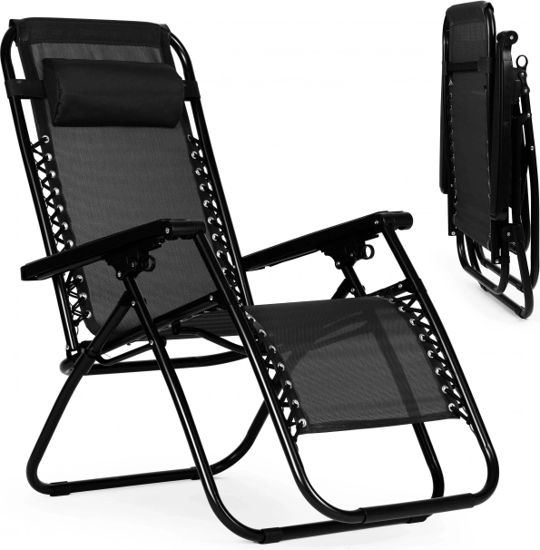 Sillón reclinable de jardín Zero Gravity ModernHome – negro