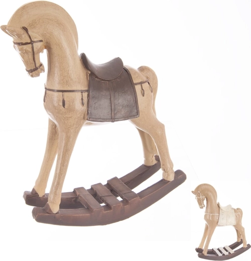 Caballito balancín de poliresina en color marrón – figura decorativa