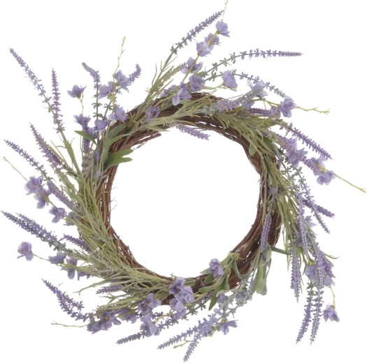Corona de lavanda de plástico 35 cm