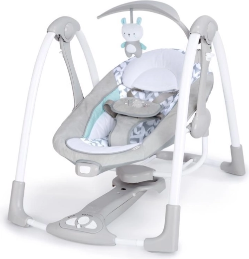Columpio infantil convertible 2 en 1 con vibraciones y melodías Raylan INGENUITY, 0m+ hasta 9 kg