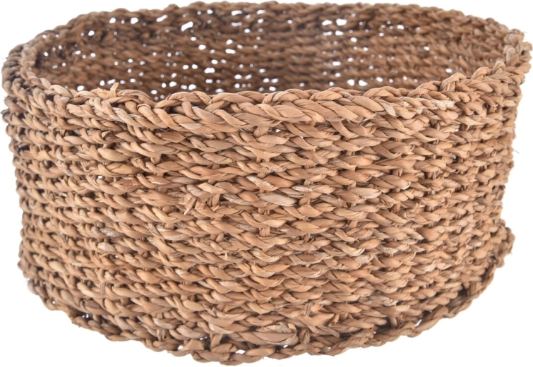 Cesta de almacenamiento de hierba marina beige 30 × 30 × 12 cm