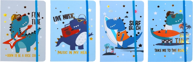 Cuaderno de notas dino 14,5 × 21 cm, 80 hojas