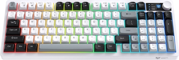 Teclado gaming Onikuma MT902 inalámbrico 2,4 GHz RGB blanco y negro