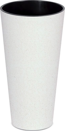 Maceta Tubus Slim Eco Wood con inserto 30 cm – blanca