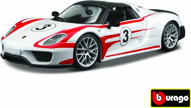 Modelo de coche metálico 1:24 Porsche 918 Weissach – blanco