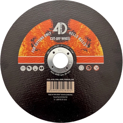 Disco de corte para acero e inoxidable 180 × 1,6 × 22,2 mm