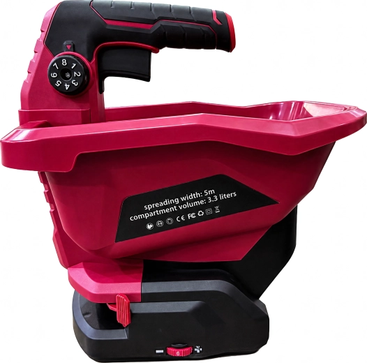Esparcidor manual de jardín a batería 21 V con depósito de 3,3 l