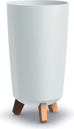 Macetero blanco con patas Gracia Tubus Slim 19,5 cm
