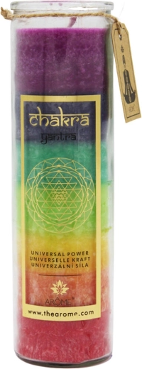 Vela aromática de vidrio de colores con aroma a granada, 320 g – larga duración