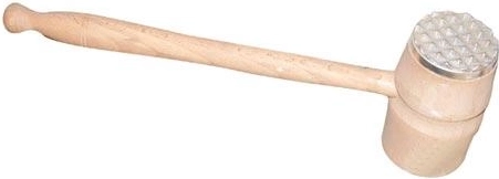 Mazo ablandador de carne de una cara 33 cm de madera y metal
