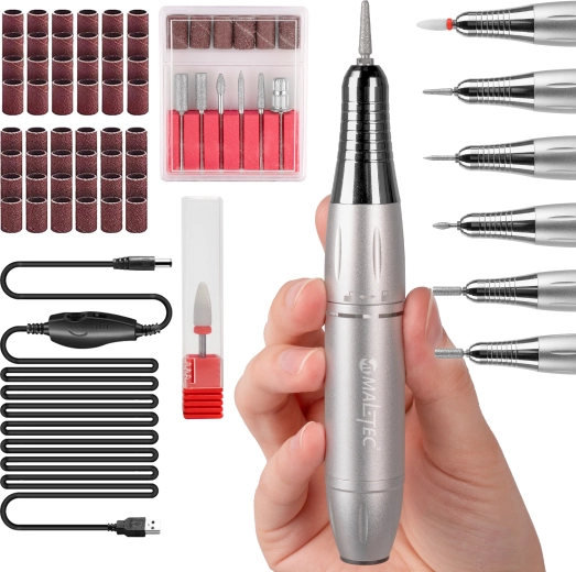 Maltec Beauty fresadora de uñas ND-4 con juego de fresas