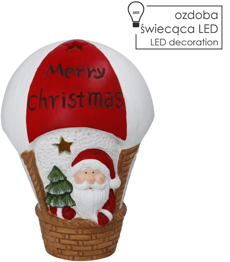 Figura navideña de Santa Claus en un globo con iluminación LED