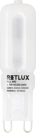 Bombilla LED Retlux RLL 460 G9 3,3 W blanco cálido