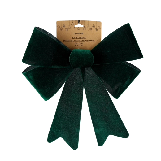 Lazo decorativo navideño verde 36 × 51 cm