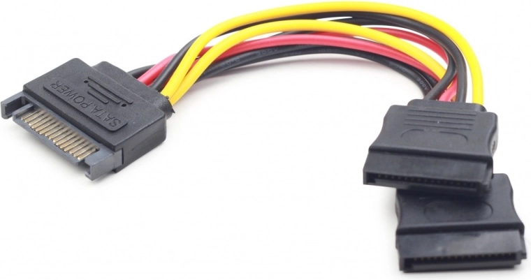 Cable de alimentación SATA a 2× SATA, 15 cm