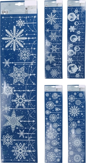 Decoración navideña autoadhesiva para ventana 15 × 64 cm – mezcla de motivos