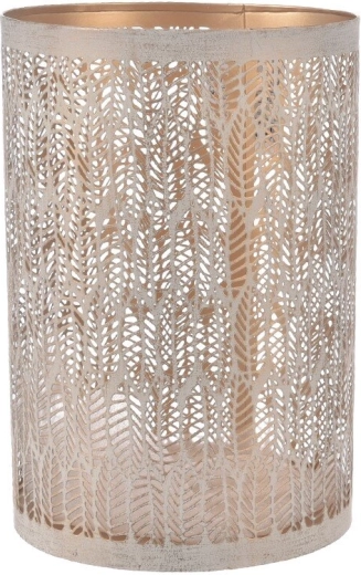 Candelabro metálico LEAF beige y dorado
