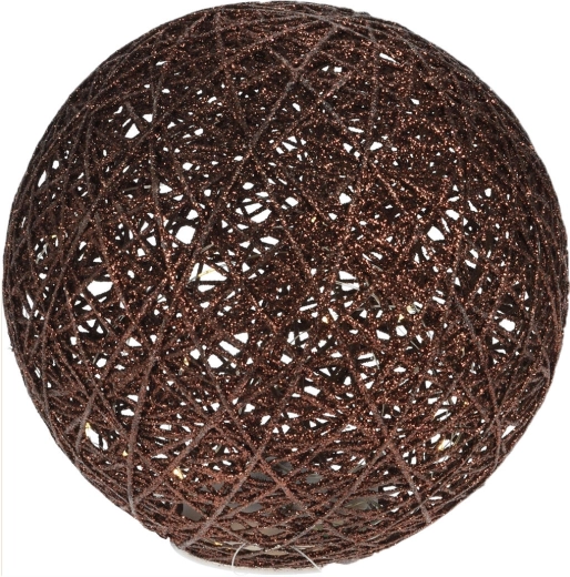 Bola metálica luminosa de 20 cm con temporizador, marrón, 20 LED