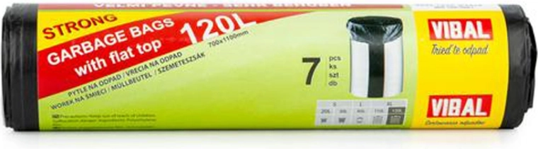 Bolsas de basura 120 l, negras, 7 uds