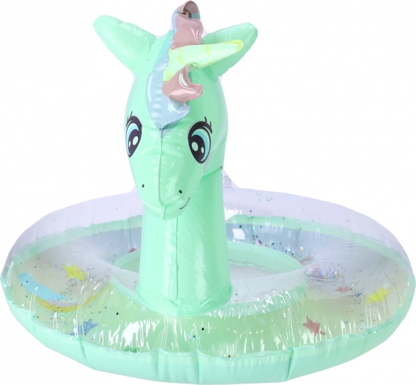 Aro de natación inflable infantil 70 cm – unicornio, verde