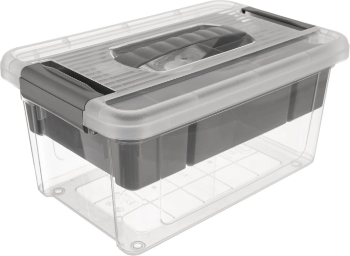 Caja Stormax multi rectangular de 5 l con inserto gris