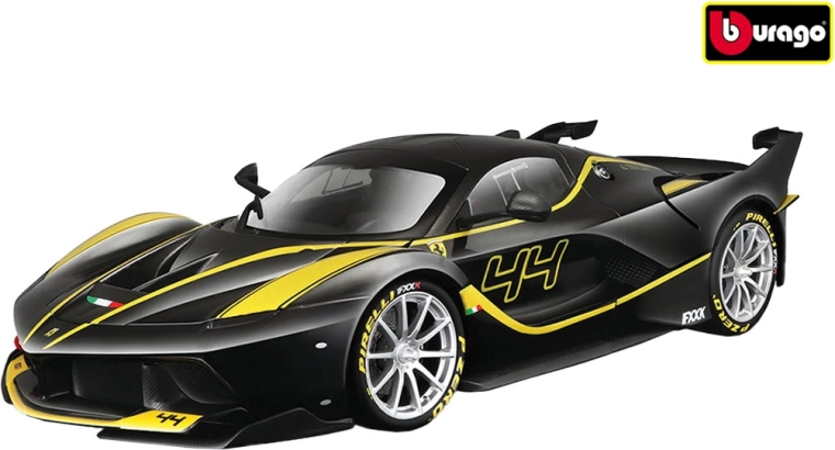 Modelo de coche Ferrari FXX K negro de Bburago a escala 1:18
