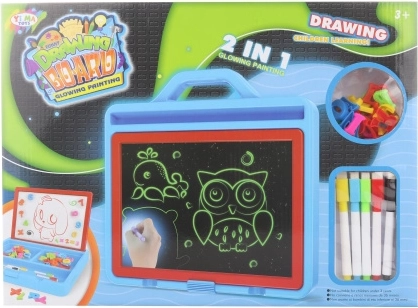 Pizarra de dibujo y magnética 2 en 1 con bolígrafo luminoso