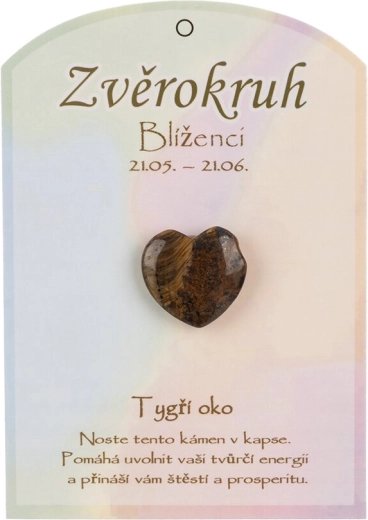 Ojo de tigre en forma de corazón para el signo Géminis