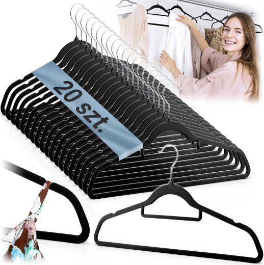 Perchas de terciopelo para ropa 20 uds MASSIDO