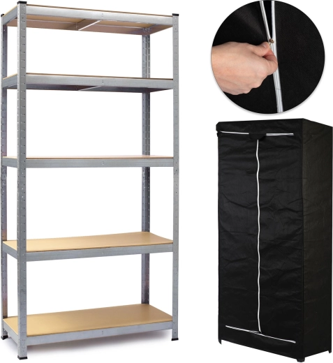 Estantería metálica 180 × 90 × 40 cm con funda gratis Humberg