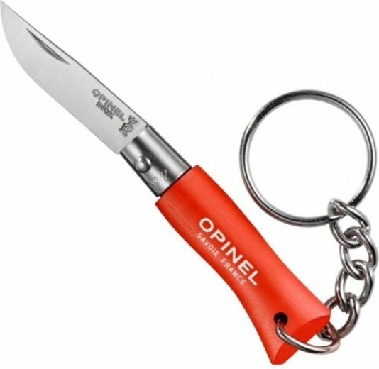 Navaja de bolsillo para llaves OPINEL Nº02, naranja, madera de haya, 3,5 cm