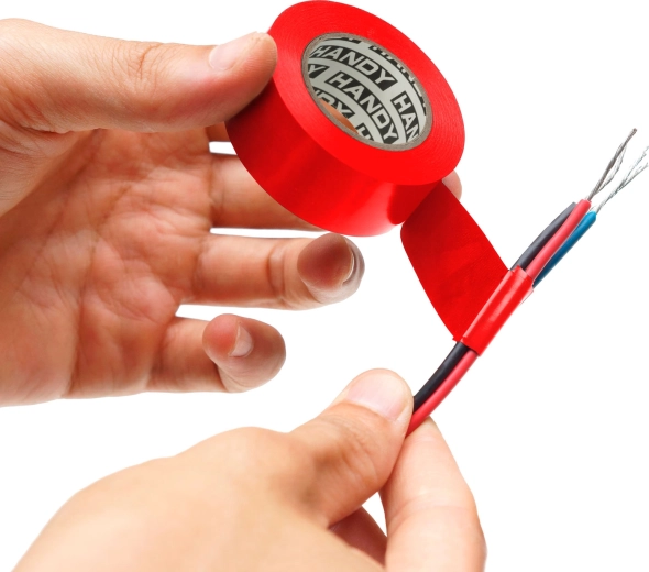 Cinta aislante de PVC roja, 10 m