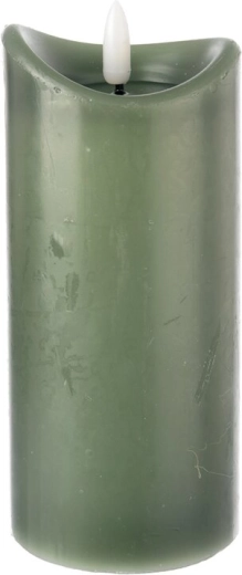 Vela LED verde con temporizador 15 cm
