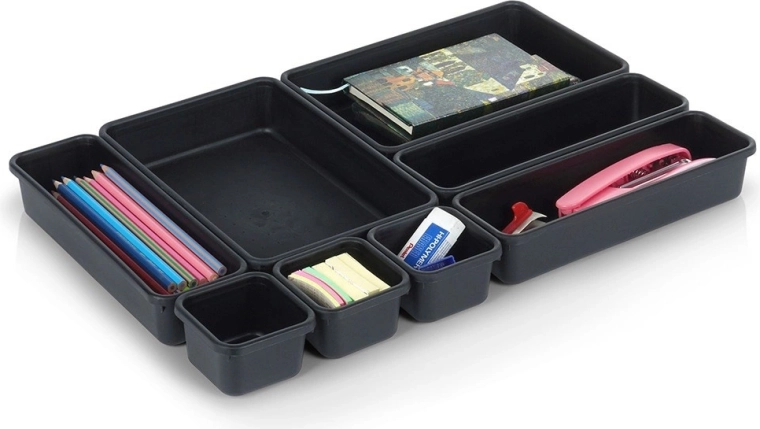 Vilde organizador modular para cajón 8 uds negro