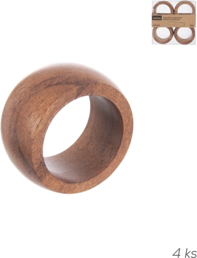 Aros para servilletas de acacia, 4 uds