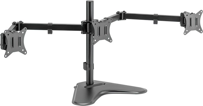 Soporte de escritorio para tres monitores de 17–27" (máx. 7 kg por brazo)