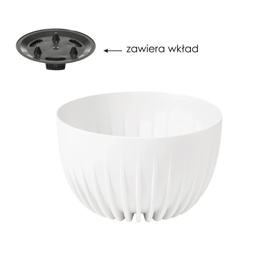 Cuenco de plástico para plantas MIRA 24 cm blanco con inserto