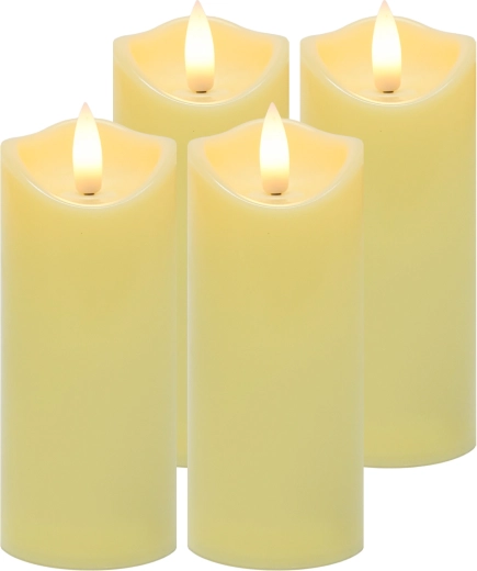 Ruhhy vela LED/inserto para lamparilla 12,5 × 5 cm, blanco cálido, llama parpadeante (4 uds.)