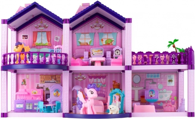 Casita para muñecas y ponis Villa con caballitos 38,5 cm