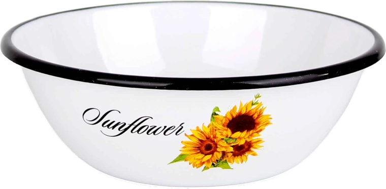 Cuenco esmaltado con girasoles de 16 cm