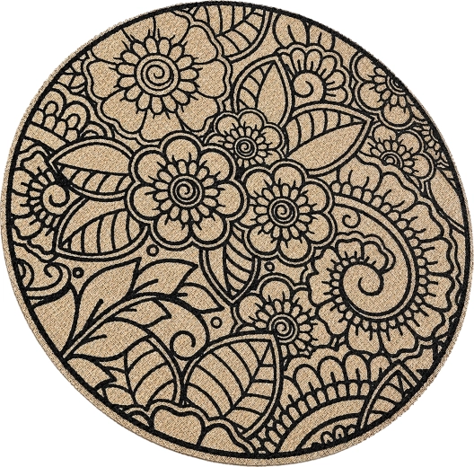 Mantel individual redondo de estilo boho para mesa, 38 cm - 1 unidad