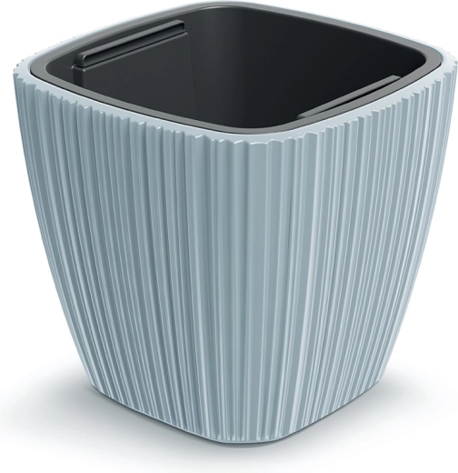 Maceta ORO 29 cm gris claro con inserto interior