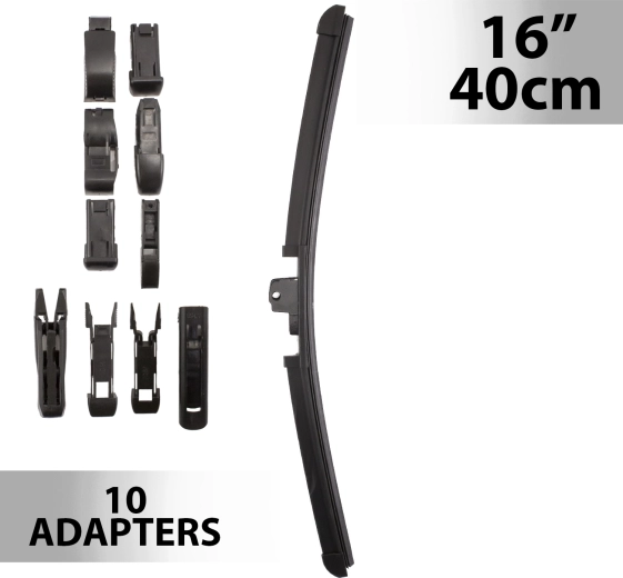 Limpiaparabrisas Carguard de 40 cm con 10 adaptadores
