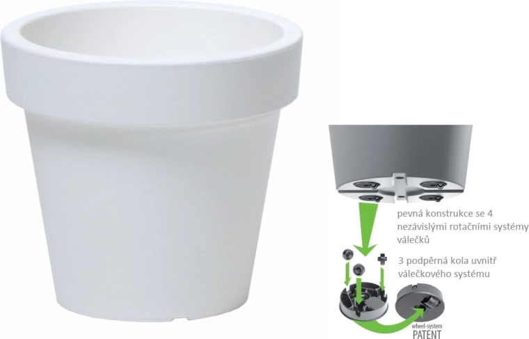 Macetero LOFLY con ruedas 58,2 cm blanco