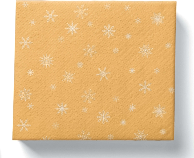 Servilletas de papel navideñas doradas/blancas de 3 capas 33 × 33 cm
