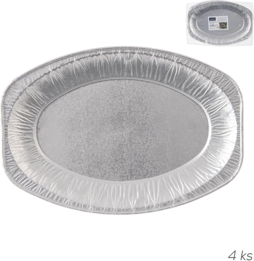 Bandeja de aluminio para servir y para parrilla 33 × 23 cm (4 uds)