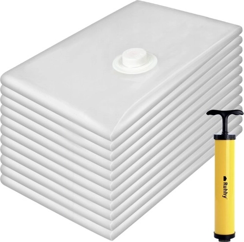 Juego de bolsas de vacío 50 × 70 cm, 10 uds con bomba manual RUHHY