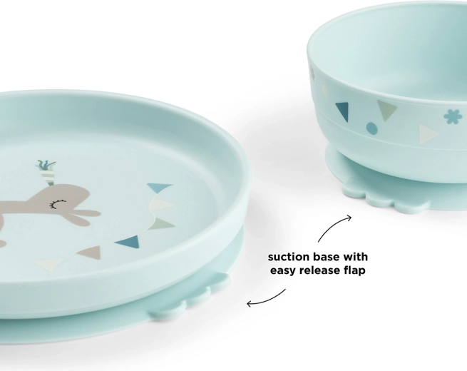 Done by Deer set de comida Foodie con ventosa Celebration azul